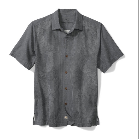 Tommy Bahama Bali Border Camp Shirt - Hazy Teal